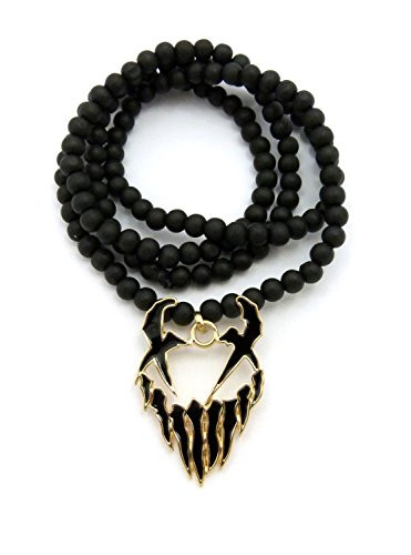NEW MUSHROOMHEAD PENDANT  and 6mm/30" WOODEN BEAD CHAIN HIP HOP NECKLACE - RC2061G