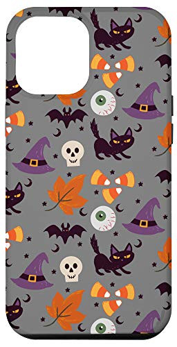 iPhone 12 Pro Max Halloween Case Witch Bat Eyeball Candy Corn Black Cat Case