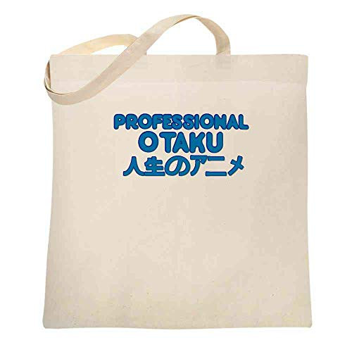 Professional Otaku Funny Manga Anime Fan Natural 15x15 inches Large Canvas Tote Bag Women