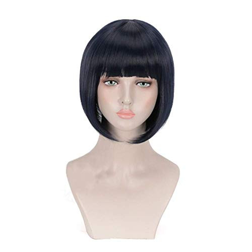 Ani·Lnc JoJo's Bizarre Adventure Anime Bruno Bucciarati Cosplay Wig Novelty Black Blue Purple High Temperature Silk Juvenile Anti-Warping Wig Anime Fans Gift