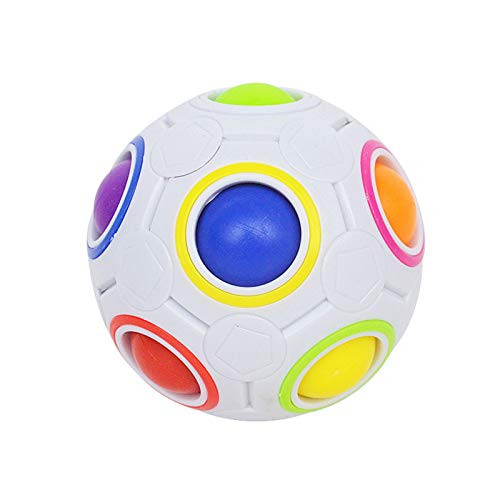 Magic Cube Rainbow Puzzle Ball, Speed Cube Ball Puzzle Game Fun Stress Reliever Magic Ball Brain for Children Teens  and  Adults