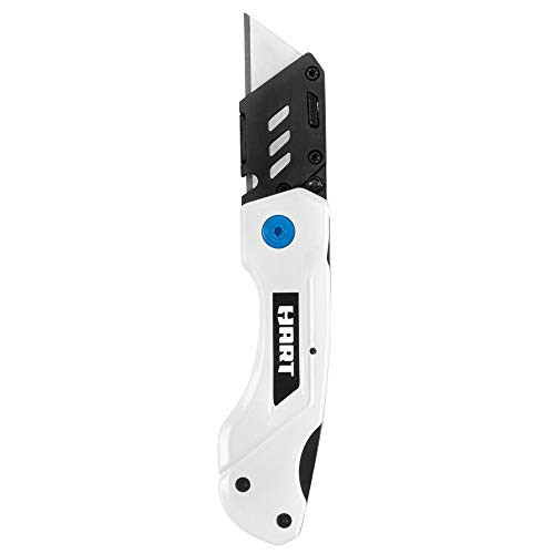 HART FOLDING LOCK-BACK UTILITY KNIFE 10 QUICK CHANGE BLADES Removable Belt Clip