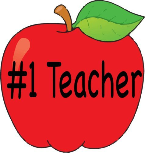 WickedGoodz Vinyl Teacher Apple Decal - Apple Bumper Sticker - Perfect Teacher Appreciation Gift