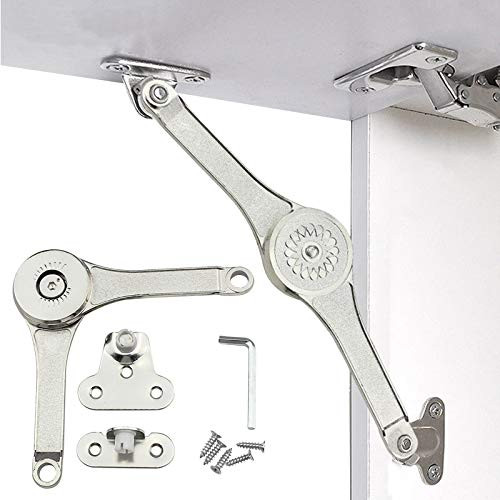 2 Pcs Toy Box Hinges Soft Close, Hinges and Latches for Wood Boxes and Hydrolic Hinge, Metal Chest Hinges and Lid Support Hinge for Cabinets Kitchen Chest 40lb