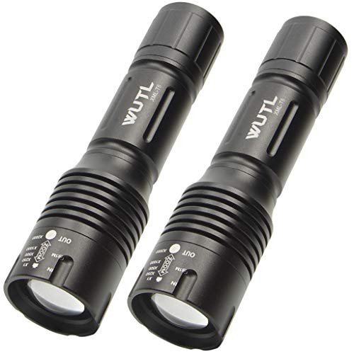 Led Flashlight High Lumen Super Bright Tactical Torch Zoomable Adjustable Focus 5 Modes Water Resistant Best for Emergency, 2 Pack