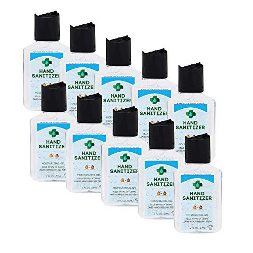 Hand Sanitizer Gel -10 Pack - Pocket Sized 2oz Bottle- - 70 percent Alcohol - Kills 99.99 percent of Germs - Small 2oz Bulk Travel Size Individual Personal Pocket 2 Ounce Bottles Hand Sanitizer Gel -10 Pack - Pocket Sized 2oz Bottle- - 70 percent Alcohol - Kills 99.99 percent of Germs - Small 2oz Bulk Travel Size Individual Personal Pocket 2 Ounce Bottles