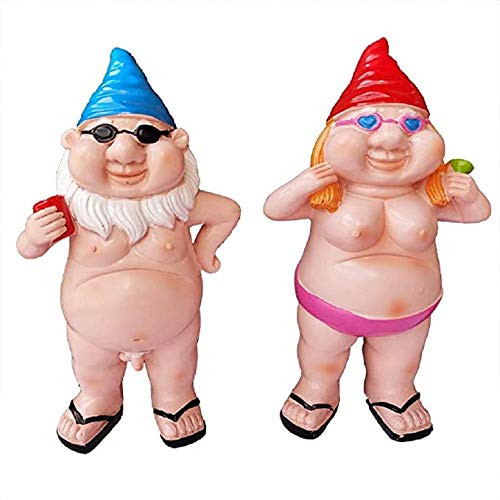 2 pcs Naughty Garden Gnome Statue Goblin-Art Decoration, 5.1 in Funny Peeing Gnome Statue, Figurines for Garden Yard Supplies Decorations