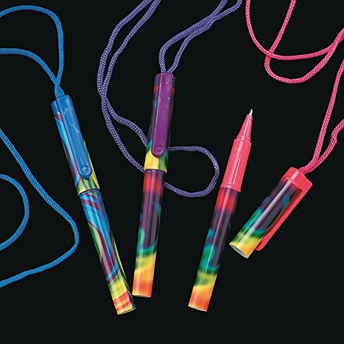Fun Express 24 Count Tie Dyed Pen On A Rope