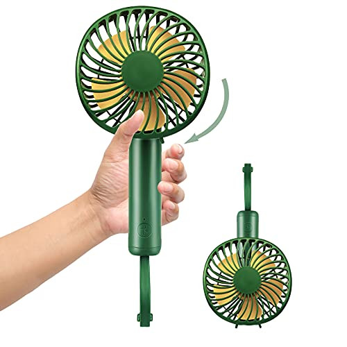 Small Handheld Fan Portable, Mini Handheld Fan with USB Rechargeable Battery, 3 Speed Adjustable Personal Small Fan for Outdoor Travelling Or Indoor Office Home Fan -Green- Small Handheld Fan Portable, Mini Handheld Fan with USB Rechargeable Battery, 3 Speed Adjustable Personal Small Fan for Outdoor Travelling Or Indoor Office Home Fan -Green-