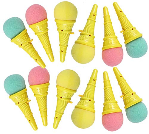 Bulk 12 Small Ice Cream Cone - Shooter Popper Toy - Foam Ball Shoots from Cone - Launcher Novelty Toy -1 Dozen-