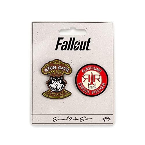 EXCLUSIVE Fallout 4 Atom Cats  and  Red Rocket Pins - Collectible Enamel Pins From Fallout - Set of 2