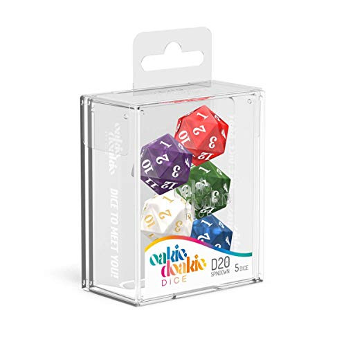 Oakie Doakie Dice D20 Spindown Assortment - Marble Selection