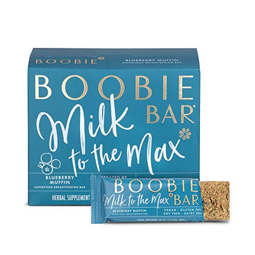 Boobie Bar Superfood Lactation Bar, Blueberry Muffin, -1.7 Ounce Bars, 6 Count-