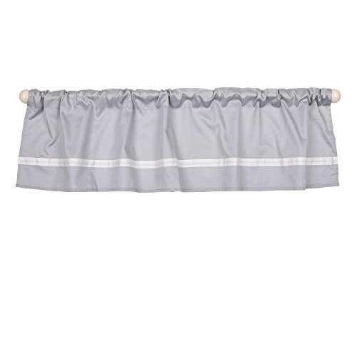 Grey Tailored Window Valance by The Peanut Shell - 100 percent Cotton Sateen