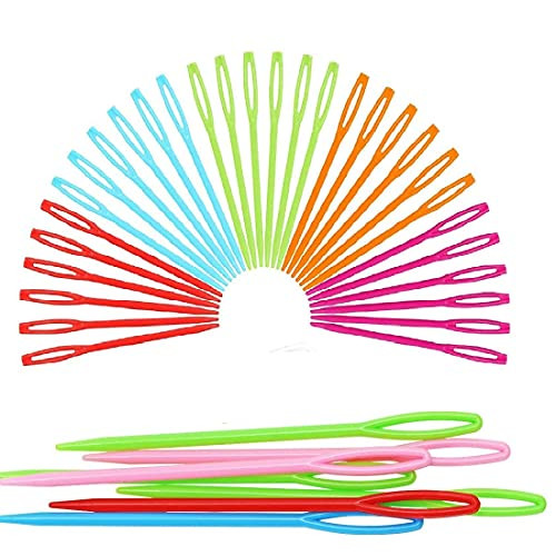 20 PCS Large Eye Plastic Sewing Needles Craft Learning Needles Weaving Yarn Learning Needles Safety Plastic Lacing Needles for Kids and Sewing Handmade Crafts, Random Color -2.7Inch  plus 3.5Inch- 20 PCS Large Eye Plastic Sewing Needles Craft Learning Needles Weaving Yarn Learning Needles Safety Plastic Lacing Needles for Kids and Sewing Handmade Crafts, Random Color -2.7Inch  plus 3.5Inch-