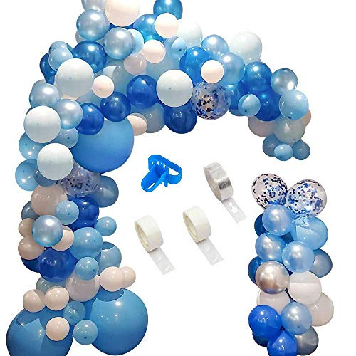 Oofy Parties 150 Pcs Blue Balloon Garland Arch Kit with White, Silver, Blue Confetti Latex Balloons for Weddings, Birthday, Baby Shower, Backdrop Decoration Oofy Parties 150 Pcs Blue Balloon Garland Arch Kit with White, Silver, Blue Confetti Latex Balloons for Weddings, Birthday, Baby Shower, Backdrop Decoration