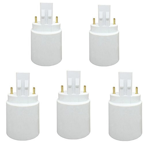 GX23 To E27/E26 LED Light Sockets Adapter, Light Bulb Socket, Bulb Base Adapter, Converters Lamp Holder (Pack of 5)