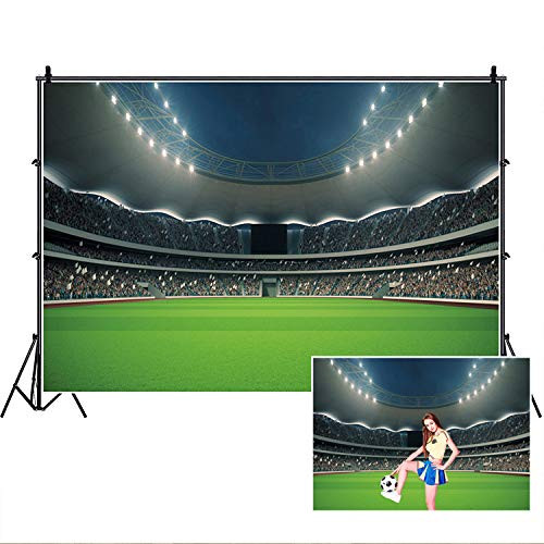 Football Field Backdrop,Yeele 7x5ft Stadium Soccer Auditorium Spotlight Themed Bowl Photography Background,Sports Theme Party Decoration Baby Shower Newborn Children Portrait Photo Photoshoot Props