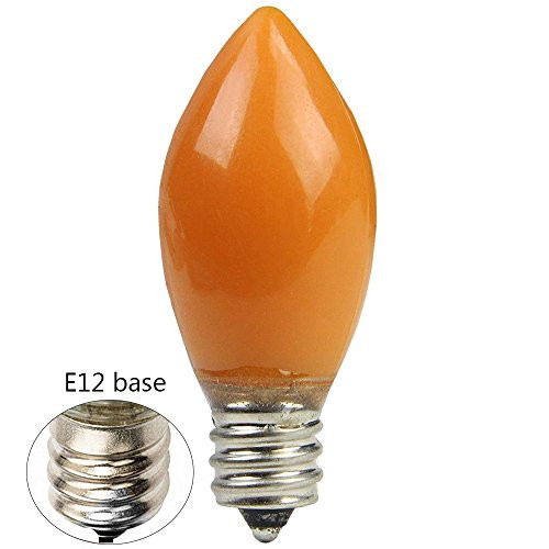 Goothy Indoor ? Outdoor String Light C7 Ceramic Christmas Replacement Bulbs, 5 Watt-Orange