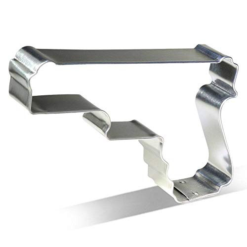 Hand Gun Cookie Cutter 4 Inch Made in the USA Foose Cookie Cutters Tin Plated Steel Molds Handgun Cookie Stamp Hand Gun Cookie Cutter 4 Inch Made in the USA Foose Cookie Cutters Tin Plated Steel Molds Handgun Cookie Stamp