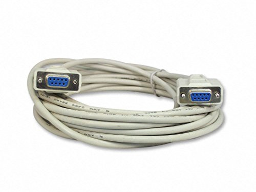 AYA 25Ft (25 Feet) DB9 Female to Female (DB9F/DB9F) Serial Null Modem Cable