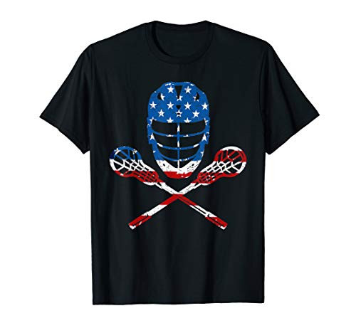 Lacrosse American Flag Lax Helmet Sticks 4th Of July Gifts T-Shirt Lacrosse American Flag Lax Helmet Sticks 4th Of July Gifts T-Shirt
