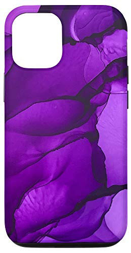 iPhone 12/12 Pro Purple Abstract Alcohol Ink Painting Art Case