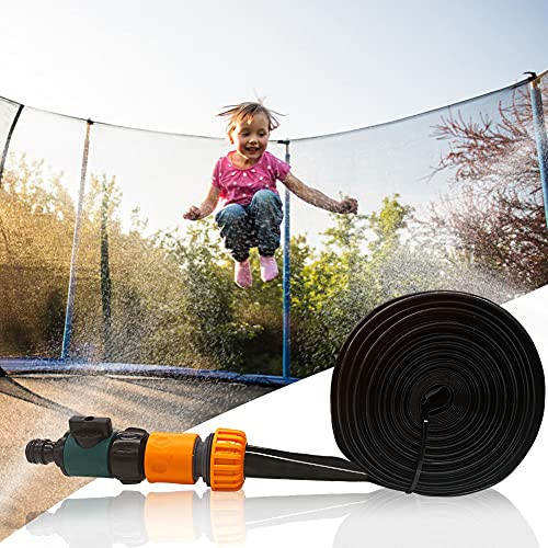 Kiddisie Trampoline Sprinkler for Kids, Outdoor Trampoline Water Sprinkler Water Park Sprinkler Fun Summer Water Games Yard Toys Sprinklers Backyard Water Park for Boys Girls 39 ft