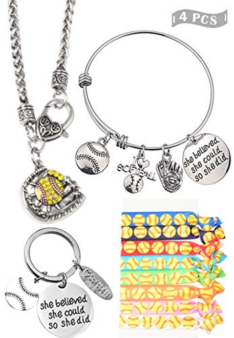 Softball Girl Gifts Set, Softball Girl Necklace, Softball Girl Bracelet, Softball Keychain, Softball Hair Tie, Softball Girl Jewelry Set, Softball Gift for Women, Softball Fans Player Gifts, Softball Softball Girl Gifts Set, Softball Girl Necklace, Softball Girl Bracelet, Softball Keychain, Softball Hair Tie, Softball Girl Jewelry Set, Softball Gift for Women, Softball Fans Player Gifts, Softball