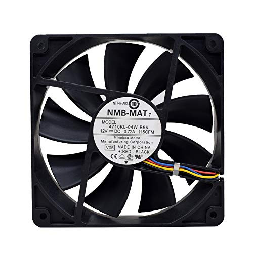 For NMB 12V 0.72A 4710KL-04W-B56 115CFM 4-wire PWM temperature control cooling fan 12025