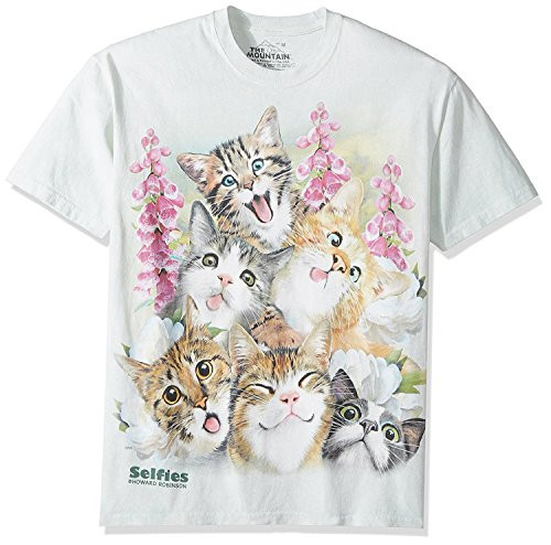 The Mountain Kitten Selfie Child T-Shirt, Green, XL