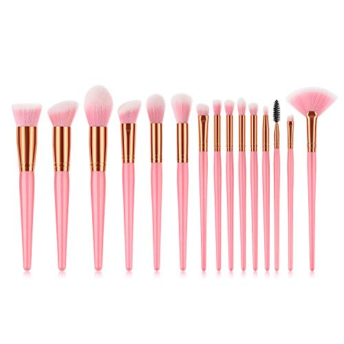 15 Pcs Makeup Brush Set Makeup Tools Loose Powder Fan Brush Powder Handle