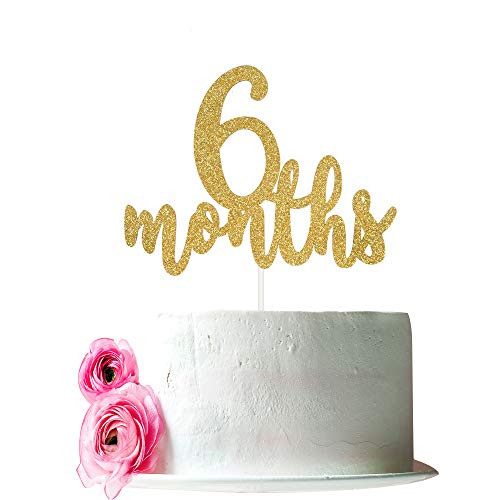 6 Months Cake Topper, Half 1/2 Birthday Cake Decorations,Half Birthday Party Decorations? Double Sided Gold Glitter ? 6 Months Cake Topper, Half 1/2 Birthday Cake Decorations,Half Birthday Party Decorations? Double Sided Gold Glitter ?