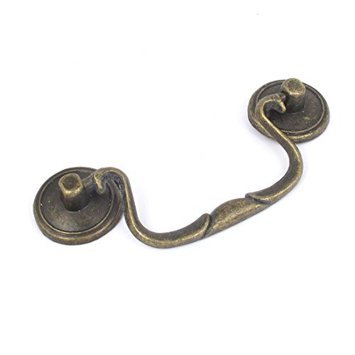 Aexit Vintage Style Cabinet Hardware Bronze Tone Drawer Dresser Cabinet Round Knob Pull Pulls Handle 113mm