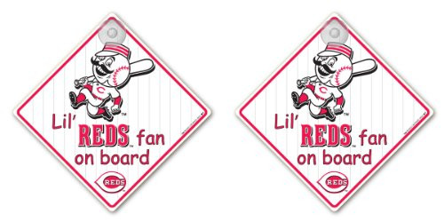 MLB Cincinnati Reds Lil Fan on Board Signs, Pack of 2 MLB Cincinnati Reds Lil Fan on Board Signs, Pack of 2