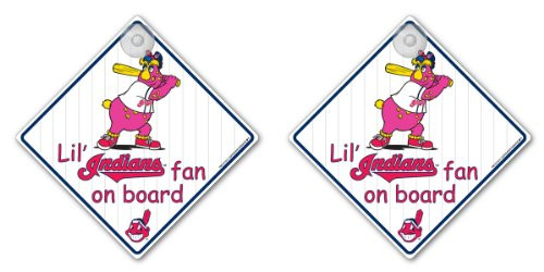 MLB Cleveland Indians Lil Fan on Board Signs, Pack of 2 MLB Cleveland Indians Lil Fan on Board Signs, Pack of 2