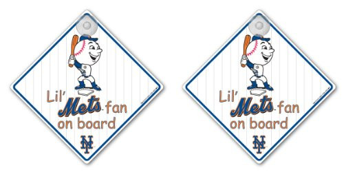 MLB New York Mets Lil Fan on Board Signs, Pack of 2 MLB New York Mets Lil Fan on Board Signs, Pack of 2