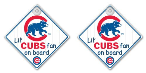 MLB Chicago Cubs Lil Fan on Board Signs, Pack of 2 MLB Chicago Cubs Lil Fan on Board Signs, Pack of 2