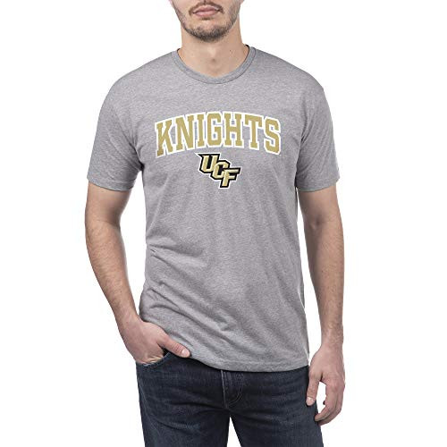 Top of the World Central Florida Golden Knights Men's Recycled Performance Gray Heather Fabric Short Sleeve Tee, Large