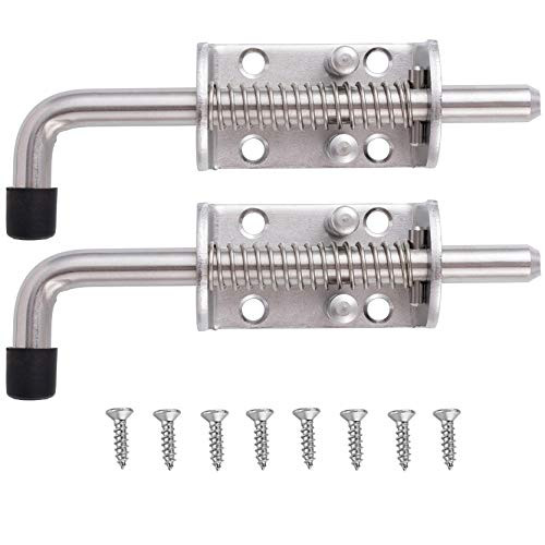 WOOCH 304 Stainless Steel Spring Pin Latch Lock Assembly for Doors,Chests,Cabinets and Utility Trailer Gate - Heavy Duty -6.5",2 Pack-