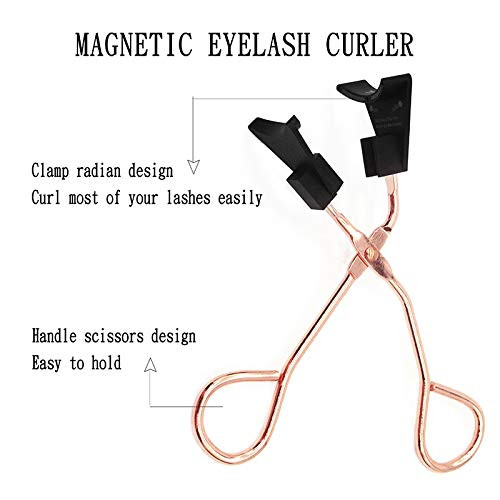 SUOER Fan Magnetic Eyelash Curler Professional Eyelash Curler New Dual Magnet Eyelashes Tweezers Beauty Makeup Tool -Color - MagneticEyelash Clip-