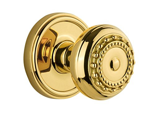 Grandeur Georgetown Rosette with Parthenon Knob, Double Dummy, Polished Brass