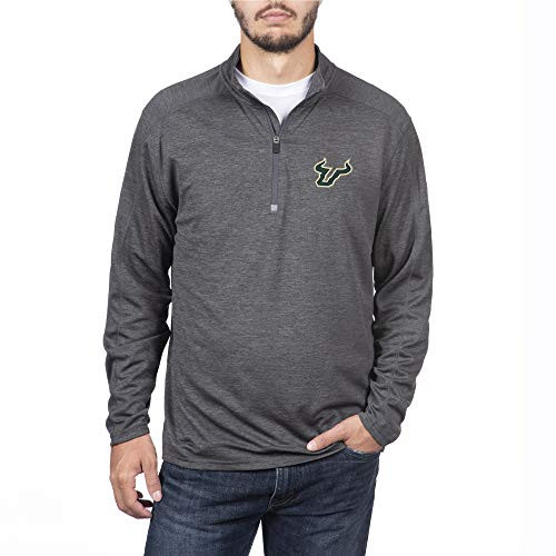 Top of the World South Florida Bulls Men's Dark Heathered Poly Half Zip Pullover, X-Large