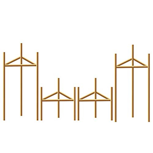 Jiyimi Gold Pillar Candle Holders Set of 4 Metal Iron 3.5" Diameter Fireplace Candelabras Candlestick Centerpieces Straight Triangle Stands Ideal for LED Candles Table Floor