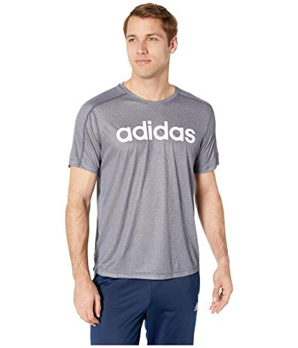 adidas Men's Designed 2 Move Linear Logo Heather Tee, Legend Ink/White, Small