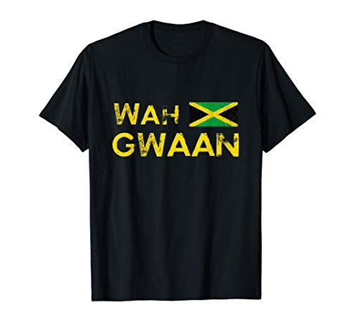 Wah Gwaan Jamaica Flag Jamaican Pride Fan Gift T-Shirt