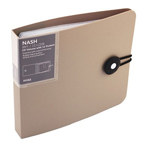 CD DVD VCD Disc Case CD Holder Portable CD DVD Wallet CD DVD Case 12 Capacity CD DVD Binder Bag Storage Wallet Holder CD DVD Binder Storage for Car Home Travel Solid Color Khaki
