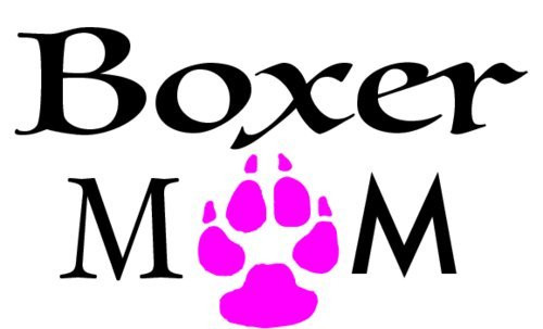 WickedGoodz Vinyl Pink Paw Boxer Mom Decal - Dog Bumper Sticker - Perfect Pet Owner Gift WickedGoodz Vinyl Pink Paw Boxer Mom Decal - Dog Bumper Sticker - Perfect Pet Owner Gift