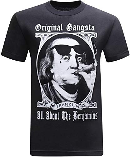 Original Gangster Benjamin Franklin Founding Fathers Men's Humor Funny T-Shirt- -XX-Large- - Black