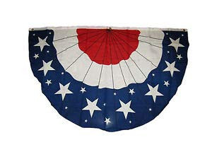LuxMart 3x5 USA American America U.S. Bunting Fan Flag 3'x5' Banner Brass Grommets 5x3